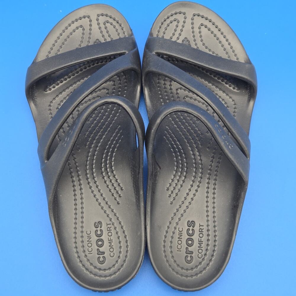 Crocs Sandals Women's Kadee II Strappy Slip-on Black Size 9 Comfort Shoe New - Picture 9 of 10